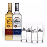 Tequila José Cuervo Ouro 1l + Prata 1l + 4 Copos 