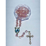 Terço Nossa Senhora Aparecida Cristal Facetado Rosa 8mm