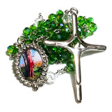 Terço São Sebastião Em Cristal 8mm - Lindíssimo Terço Verde