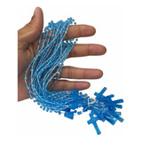 Terços Plásticos Nylon 27cm - 12 Unidades - Azul Cristal