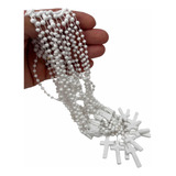 Terços Plásticos Nylon 27cm 48 Unidades Branco Leitoso