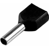 Terminal Tubular Ilhos Duplo 1,5mm Preto C/ 100 Peças