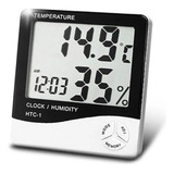 Termo Higrômetro Medidor Sensor Temperatura Umidade Relógio Digital