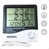 Termo Higrômetro Medidor Umidade Temperatura Relógio
