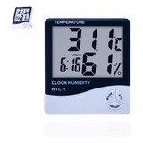 Termo-higrômetro Digital Com Relógio Termômetro Temperatura