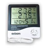 Termo-higrômetro Digital Medidor Temperatura Umidade Relógio