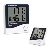 Termo-higrômetro Digital Medidor Umidade Temperatura Relógio