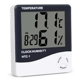 Termo-higrômetro Digital Relógio Temperatura Umidade Ar