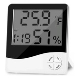 Termo-higrômetro Digital Termômetro Higrômetro Com Relógio