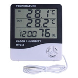 Termo-higrômetro Digital Termômetro Higrômetro Relógio Nf