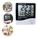 Termo-higrômetro Temperatura E Umidade Relogio Casa