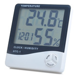 Termo-higrômetro Temperatura E Umidade Relógio Digital