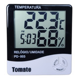 Termo-higrômetro Termômetro E Relógio Digital Mesa