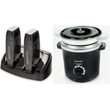Termocera 400g + Base Dupla + 2 Rollon Panela Depilação Rosa