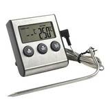 Termômetro Digital Timer Sonda Inox Forno