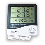 Termômetro Higrômetro Relógio Digital Medidor Internoexterno