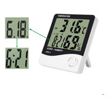 Termômetro Higrômetro Relógio Digital Parede E