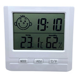 Termômetro Higrômetro Temperatura Umidade Relógio Digital