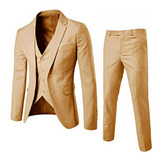 Terno Masculino Slim Fit Smoking 3pçs Blazer Colete E Calça