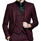 Terno Slim Kit Completo Masculino (paleto+calça+colete) 
