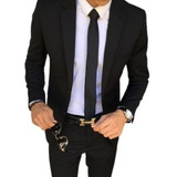 Terno Slim Masculino Preto - Completo Super Promoção