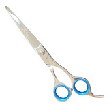Tesoura Curvada Banho Tosa Barbeiro Fio Laser 8,5 Prata Cod