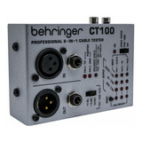 Testador De Cabos De Áudio Xlr P10 Rca Ct100 Behringer Cor Prata
