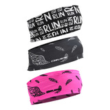 Testeira Headband Faixa De Cabeça Hupi Run Asas - Kit Com 03