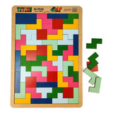 Tetris Madeira Brinquedo Educativo Jogo Combinação De Peças