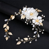 Tiara Arranjo Cabelo Noiva Casamento Delicado Dourada Festa Cor Dourado