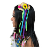 Tiara Caipira Mini Chapeuzinho Com Girassol Junino