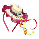Tiara Enfeitada C/ Chapéu De 12cm De Palha Festa Junina J508