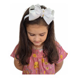 Tiara Infantil Branca Com Laço, Batizado, Daminha, Princesa