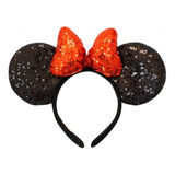 Tiara Laço Vermelho Orelhas Minnie Mouse Lantejoulas Disney
