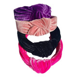 Tiara Nó Turbante Veludo - Kit 4 Unidades