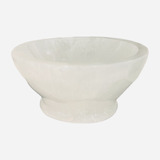 Tigela Pote Pedra Cristal Selenita Natural Bowl Pedestal