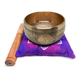 Tigela Tibetana 7 Metais 11cm Cinza Brinde Almofada Promoção