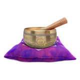 Tigela Tibetana 7 Metais Sagrados 10cm Cinza Brinde Almofada