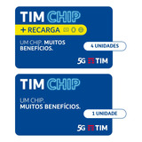 Tim Mix 5: 1 Chip Tim+4 Chip Top Tim (com R$10 Em Recarga)