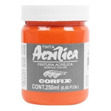 Tinta Acrílica Pintura Tela Laranja 250ml Corfix Pote