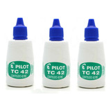 Tinta Almofada Carimbo Carimbeira Tc42 Pilot 42ml Azul C/3un