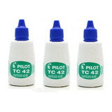 Tinta Almofada Carimbo Carimbeira Tc42 Pilot 42ml Azul C/3un