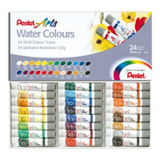 Tinta Aquarela Pentel Arts Cores Water Colours 24 Tubos 5 Ml