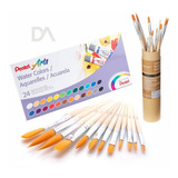 Tinta Aquarela Pentel Bisnaga 24 Cores + Kit 12 Pincel