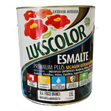 Tinta Esmalte Sintético Base Água 3,6l Lukscolor Cores Galão Cor Preto Brilhante