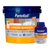 Tinta Massa Cimento Queimado 5kg Cor Fendi + Cera Laca