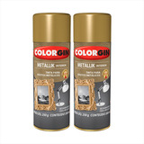 Tinta Para Efeito Metálicos Colorgin Dourado 350ml Kit 2und
