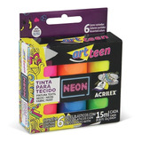 Tinta Para Tecido Neon Art Teen