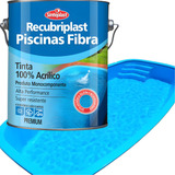 Tinta Piscina Fibra Azul Impermeabilizante Recubriplast 3,6l