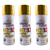 Tinta Spray Dourado Guepar Color 400ml Caixa C/ 3 Unid.